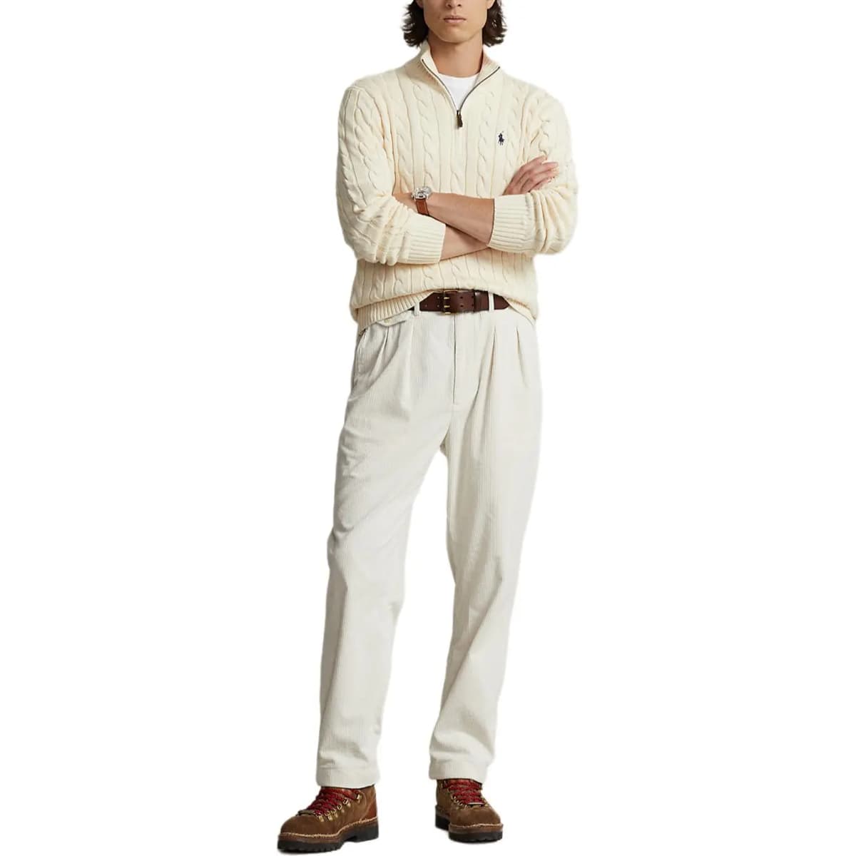 Polo Ralph Lauren Pony Embroidery Kişi Sviteri Off-White 2