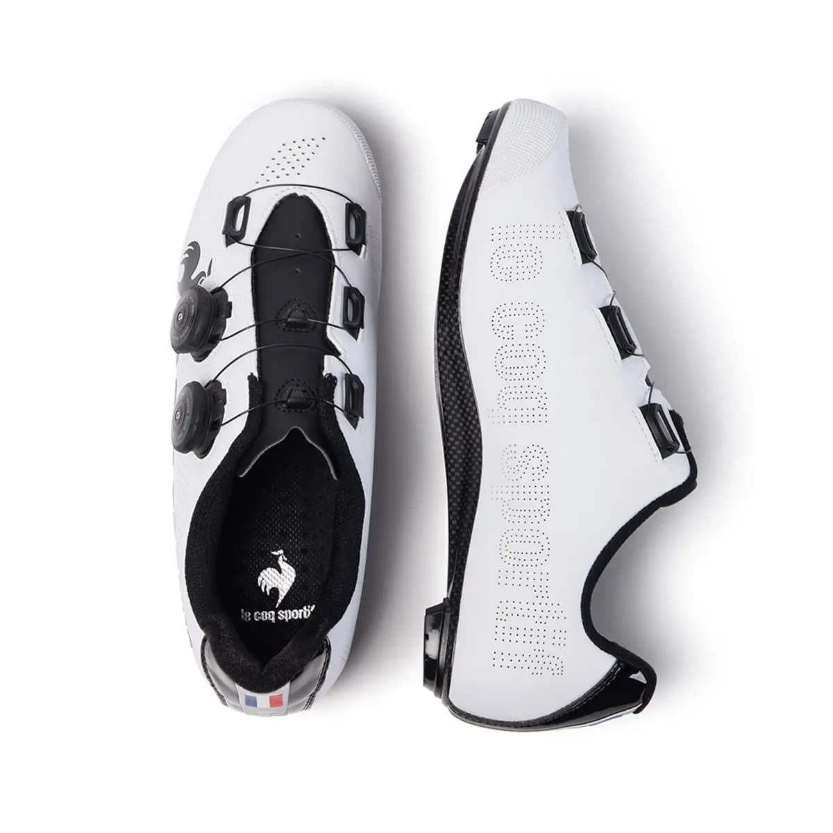 Le Coq Sportif Anti-Slip Wear-Resistant Low-Top Cycling Shoes Unisex Black White 3