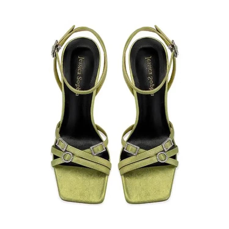 JESSICA SOPHIA PU Open Toe Comfort Elegant Classic One-Strap Sandals 6.5cm Women's 5