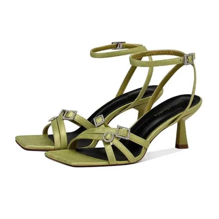 JESSICA SOPHIA PU Open Toe Comfort Elegant Classic One-Strap Sandals 6.5cm Women's 4