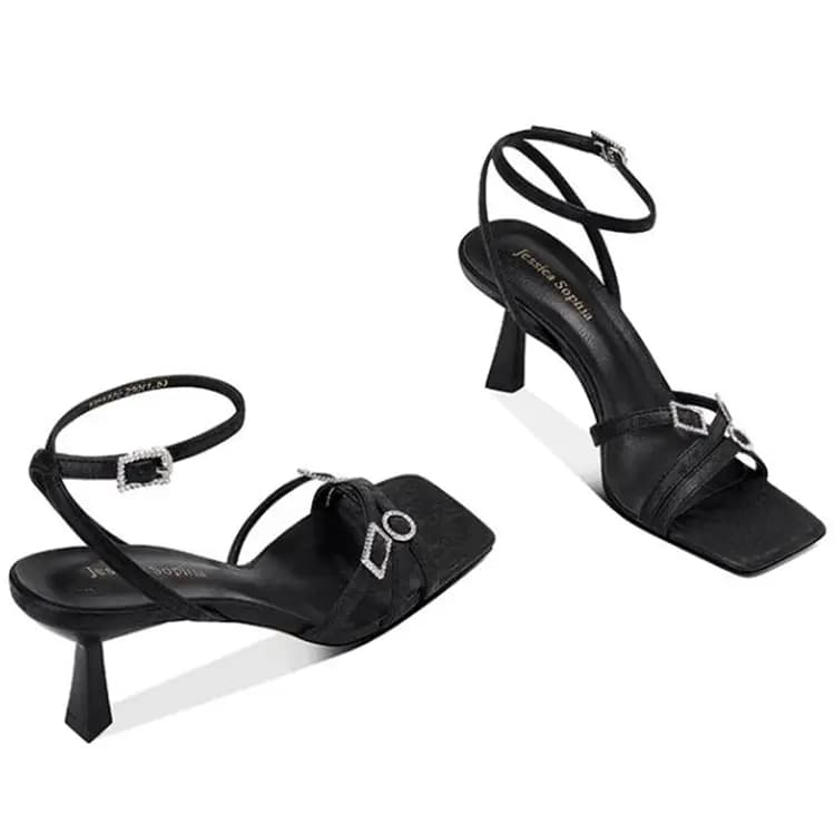JESSICA SOPHIA PU Open Toe Comfort Elegant Classic One-Strap Sandals 6.5cm Women's 2