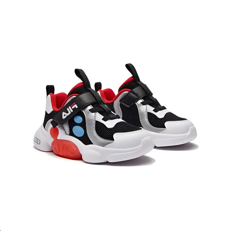 FILA KIDS Flash Shoes Anti-Slip And Wear-Resistant Lightweight Low-Top Toddler Shoes Black White Infant And Toddler 4