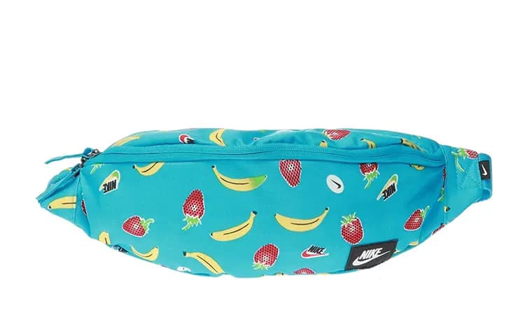 Nike Summer Banana Strawberry Sportswear Zipper Closure Polyester Waist Bag Unisex Blue