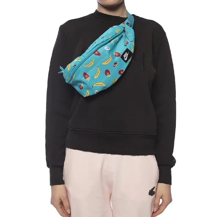 Nike Summer Banana Strawberry Sportswear Zipper Closure Polyester Waist Bag Unisex Blue 5
