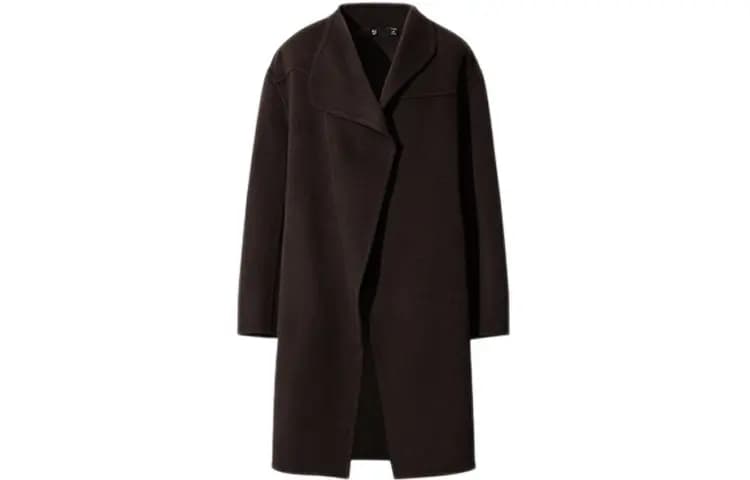 UNIQLO Qadın Paltosu Qəhvəyi/Qara