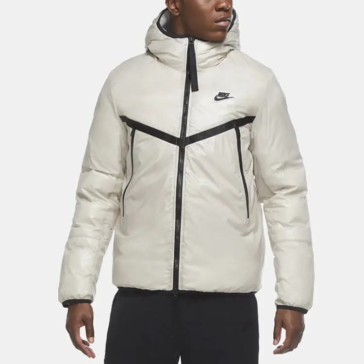 Nike Kişi Puffer Pencəyi Daş Rəngi/Ağ 3