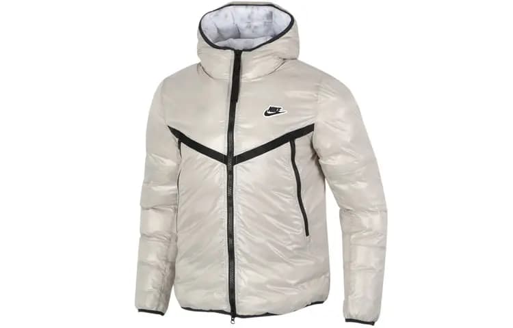 Nike Kişi Puffer Pencəyi Daş Rəngi/Ağ