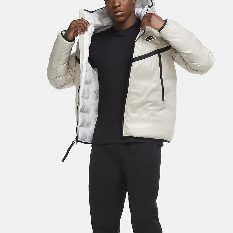 Nike Kişi Puffer Pencəyi Daş Rəngi/Ağ 2