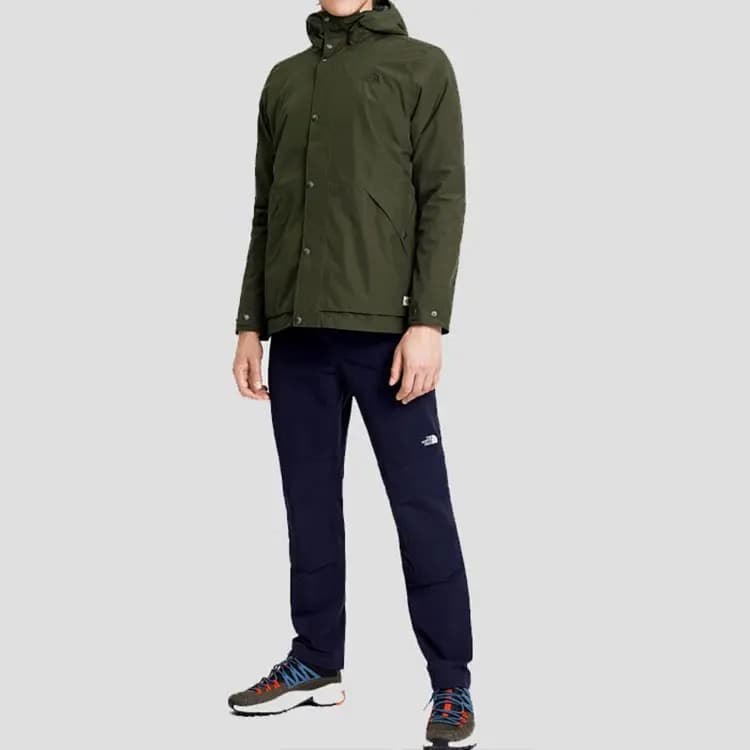THE NORTH FACE Outdoor Waterproof Fleece Winter Jacket Detachable 3-in-1 Parka Men's Green 6