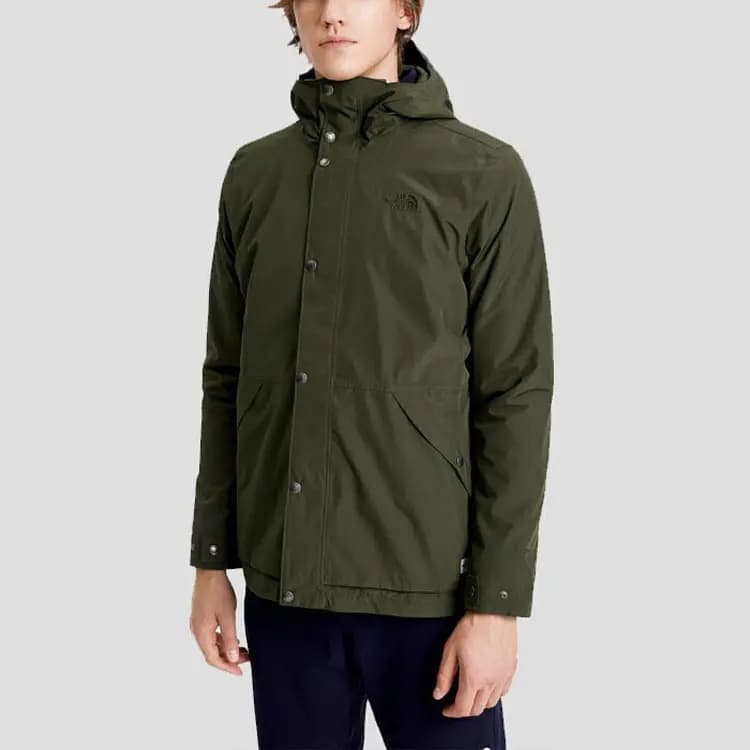 THE NORTH FACE Outdoor Waterproof Fleece Winter Jacket Detachable 3-in-1 Parka Men's Green 4