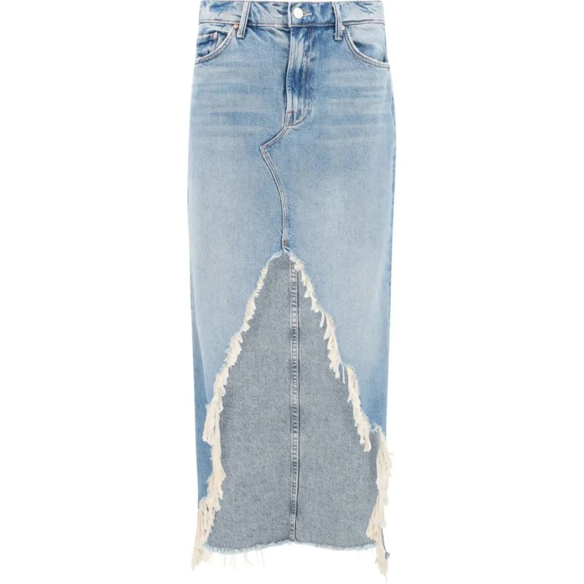 MOTHER The Ditcher Maxi Super Fray Denim Ətək