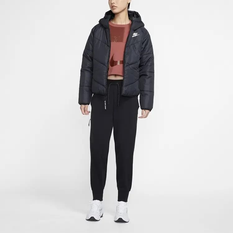 Nike Nsw Synthetic Fill Warm Hooded Puffer Jacket Coat Winter Women's Black 5