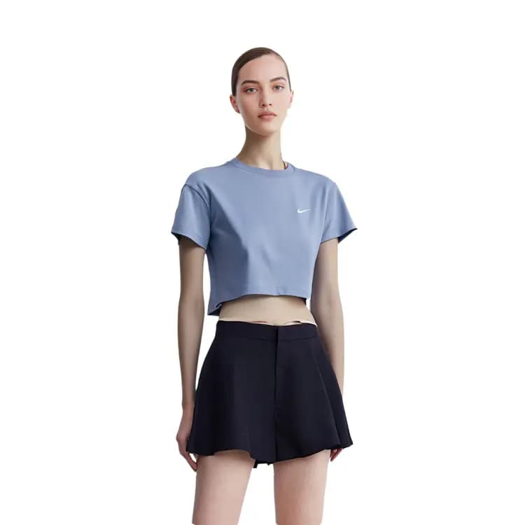 Nike Crop Top Qadın Mavi 4