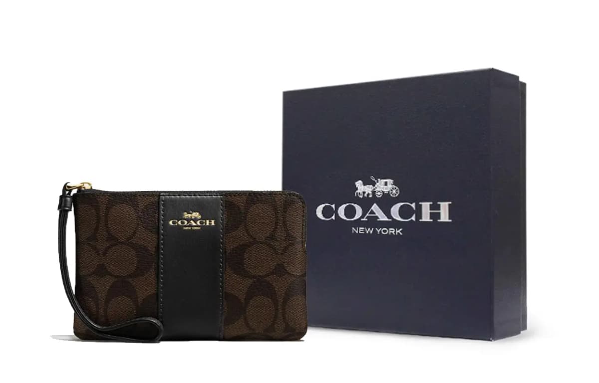 COACH Corner Zip Qadın Pulqabısı Tünd Qəhvəyi 8