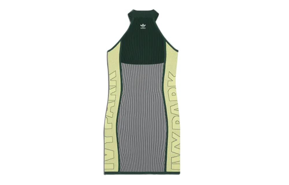 Adidas Originals Ivy Park Knit Logo Dress Dark Green/Green Tint/Yellow Tint 2