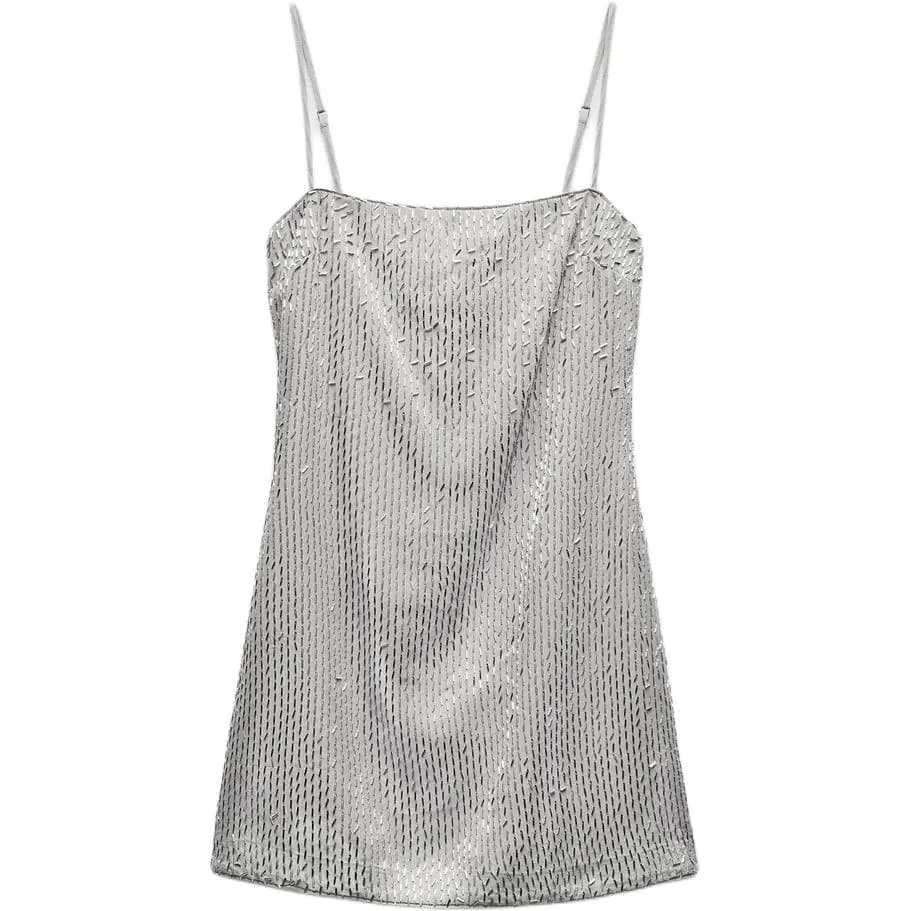 ZARA Slip Dresses Women's Silver
