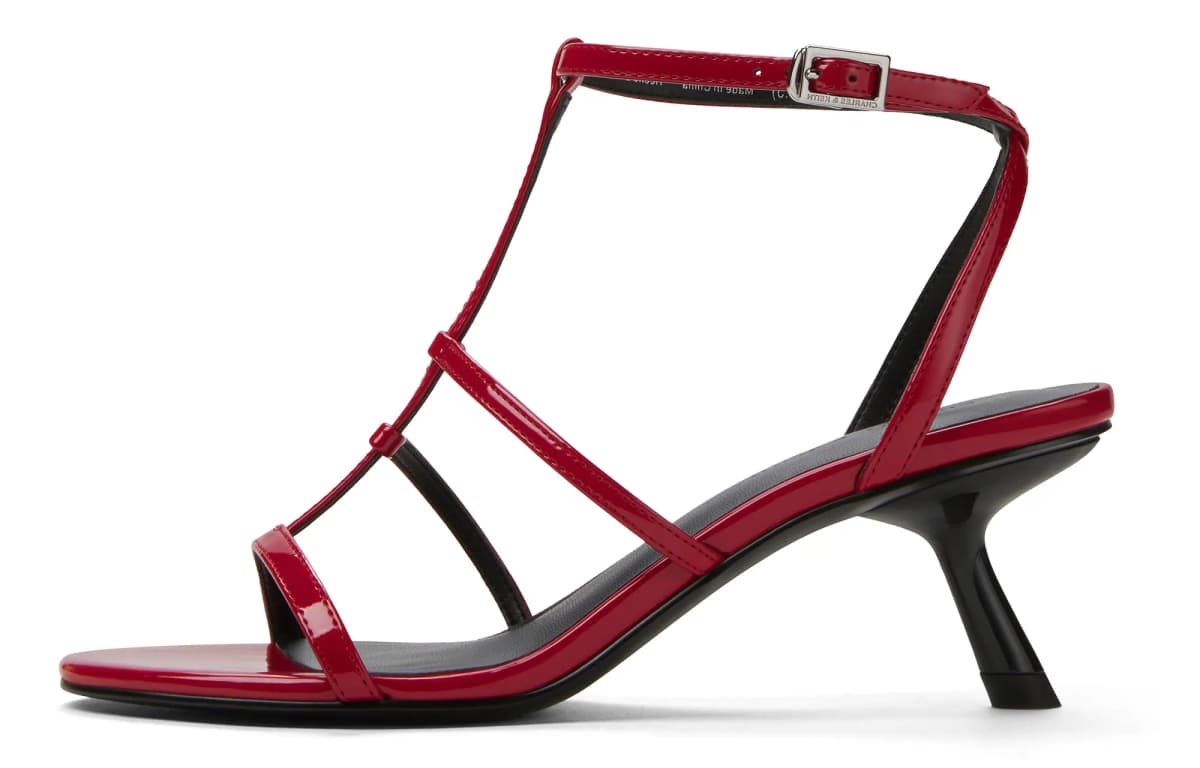 CHARLES&KEITH Small Ck One Qadın Sandalet 6.2sm Qara/Ağ/Qırmızı 7