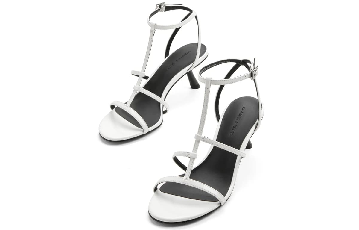 CHARLES&KEITH Small Ck One Qadın Sandalet 6.2sm Qara/Ağ/Qırmızı 6