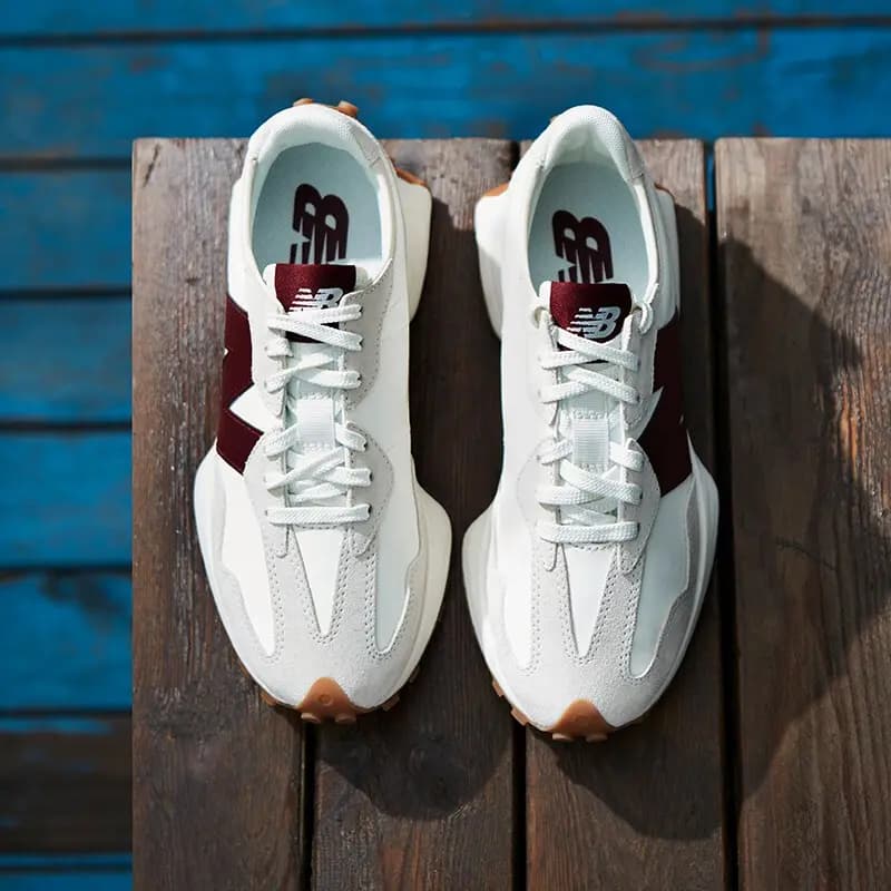 New Balance 327 Qadın İdman Ayaqqabısı Ağ/Tünd Qırmızı 8
