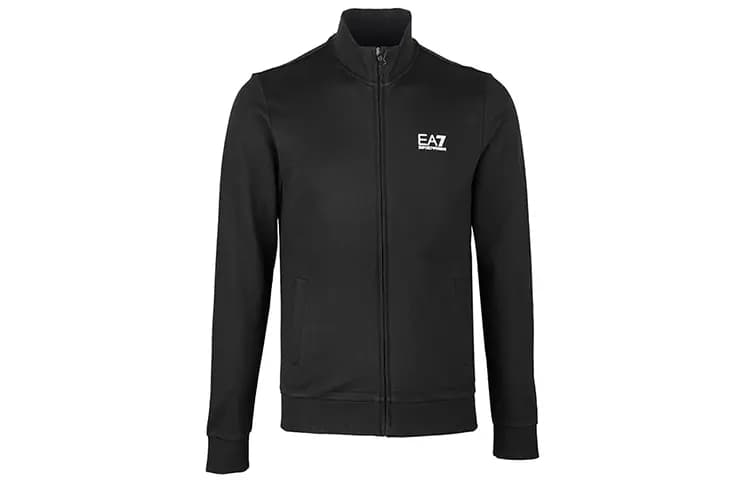 EMPORIO ARMANI EA7 Logo Print Zip-Up Casual Track Suit Men's Black 2