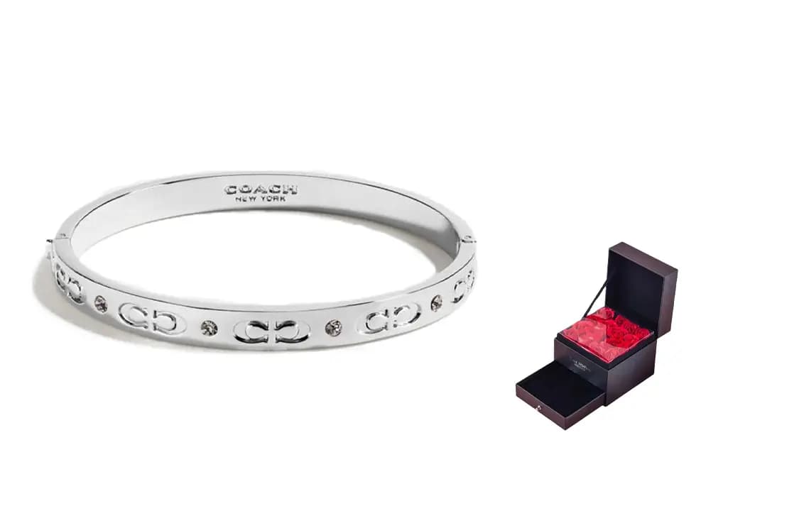 COACH Signature Hinged Qolbaq Gümüş 4