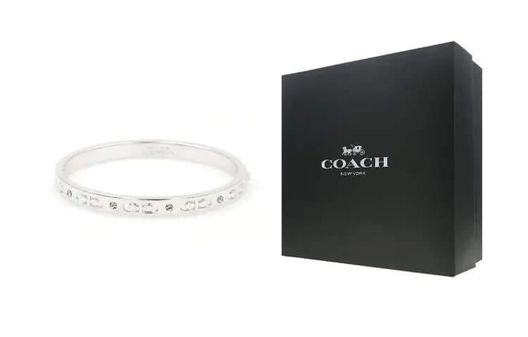 COACH Signature Hinged Qolbaq Gümüş 5