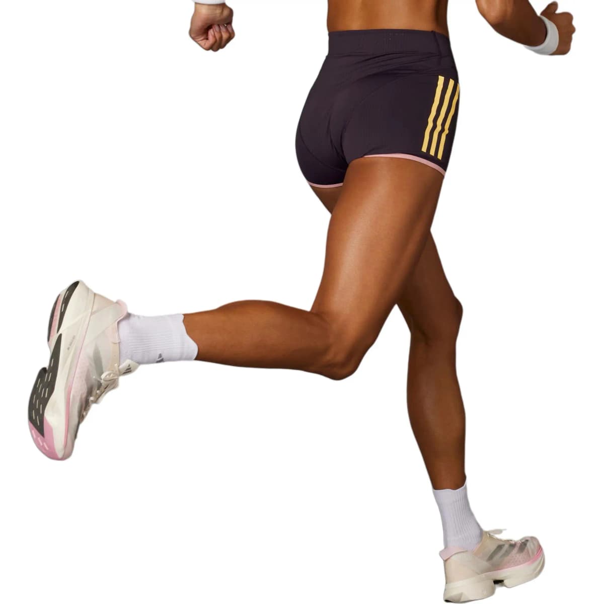 Adidas ADIZERO RUNNING BOOTY SHORTS Sports Shorts Women's Black Purple Yellow 4