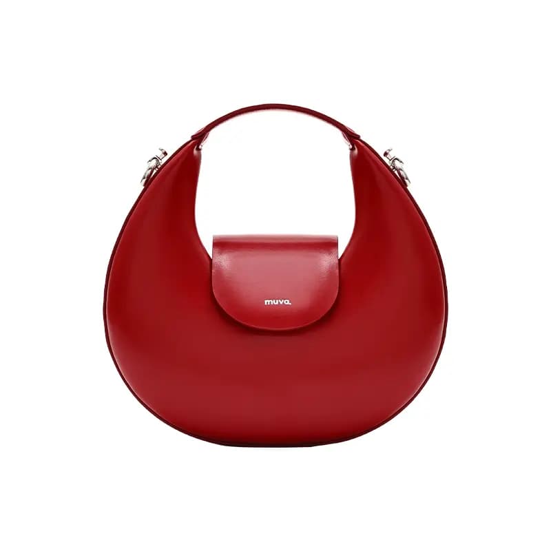 MUVA Cowhide Split Leather Handbag For Women's Premium Genuine Leather Small Crescent Women's 17