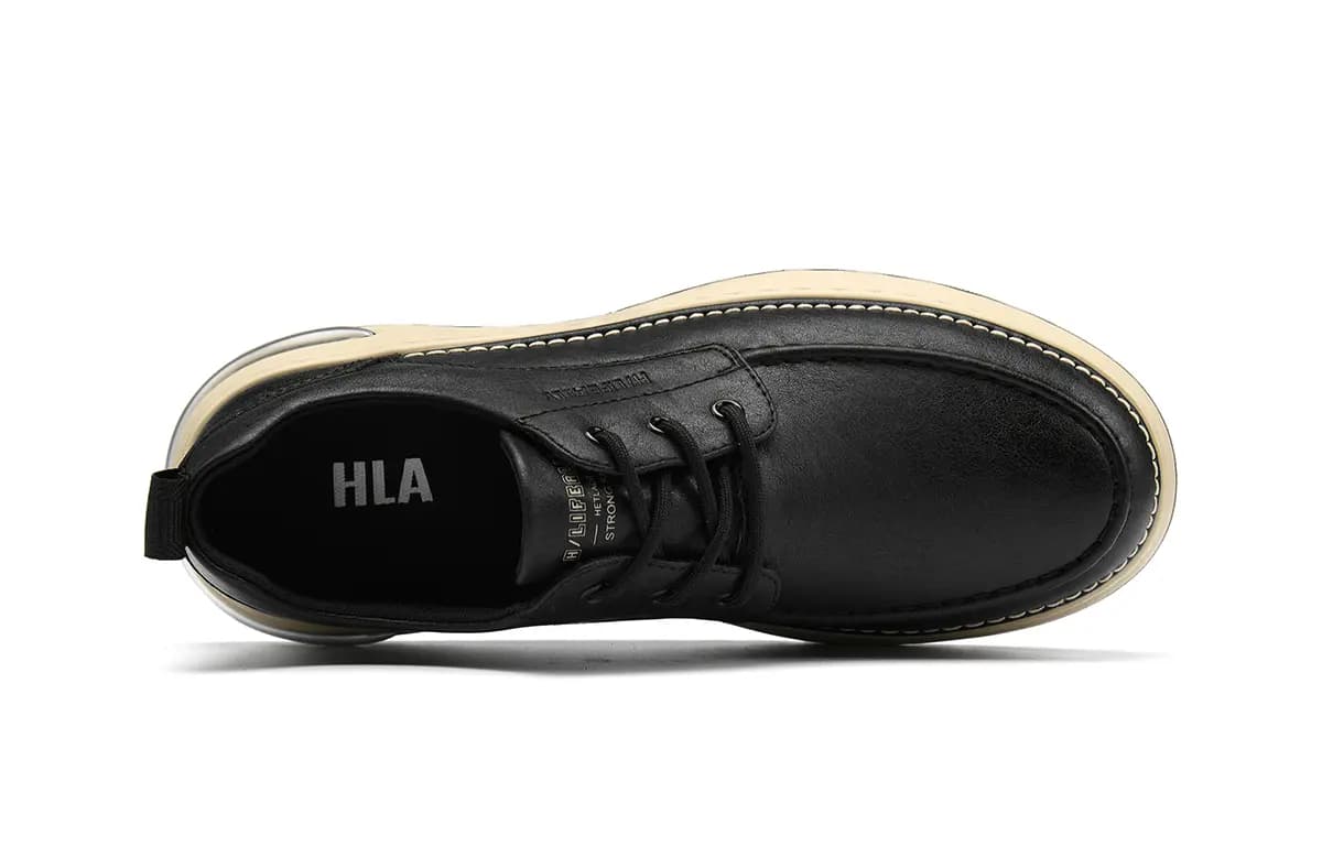 HLA Men's Shoes Vintage Wear-Resistant Versatile Work Boots Low-Top Platform Casual Leather Shoes 3