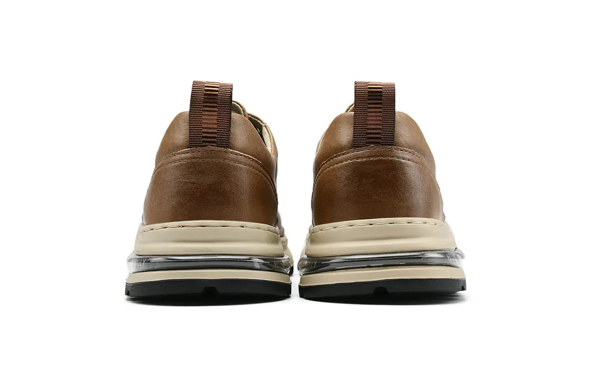 HLA Men's Shoes Vintage Wear-Resistant Versatile Work Boots Low-Top Platform Casual Leather Shoes 12