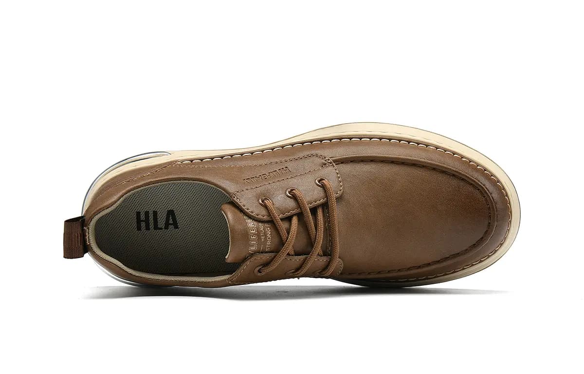 HLA Men's Shoes Vintage Wear-Resistant Versatile Work Boots Low-Top Platform Casual Leather Shoes 11
