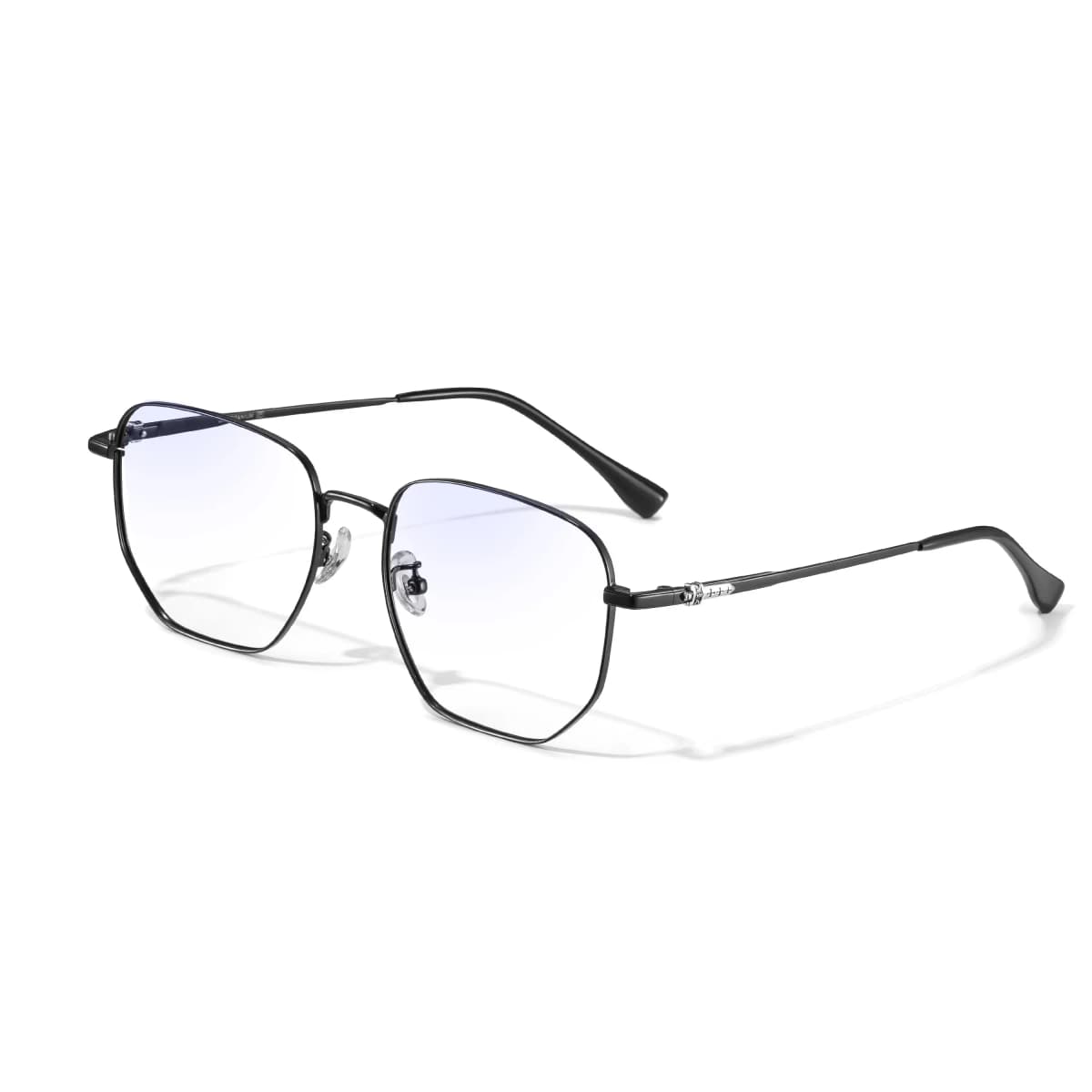 [Contact Customer Service for 1 Yuan Lenses] LASHION Fashion Ultra-Light Titanium Silver Myopia Glasses Frame Men's Premium Silver Wire Square Frame Alloy Titanium Functional Eyewear Unisex 3