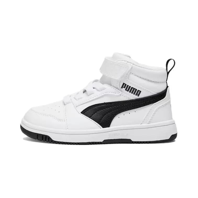 PUMA Rebound V6 Mid Uşaq İdman Ayaqqabısı Ağ