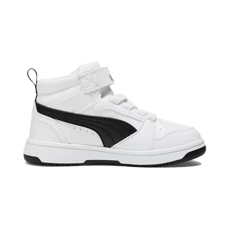 PUMA Rebound V6 Mid Uşaq İdman Ayaqqabısı Ağ 2