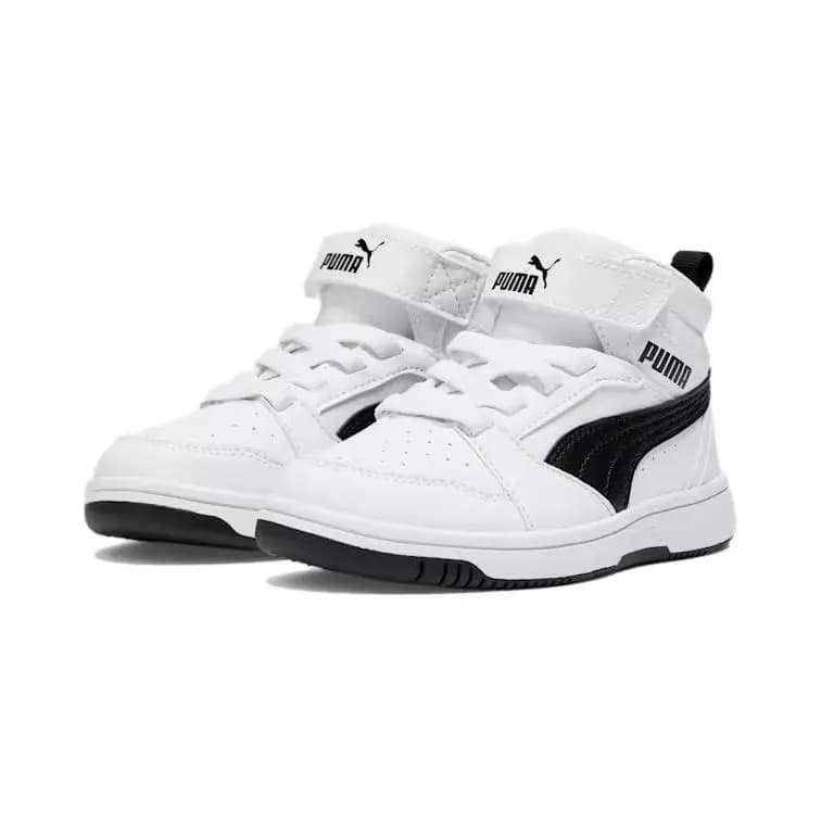 PUMA Rebound V6 Mid Uşaq İdman Ayaqqabısı Ağ 3