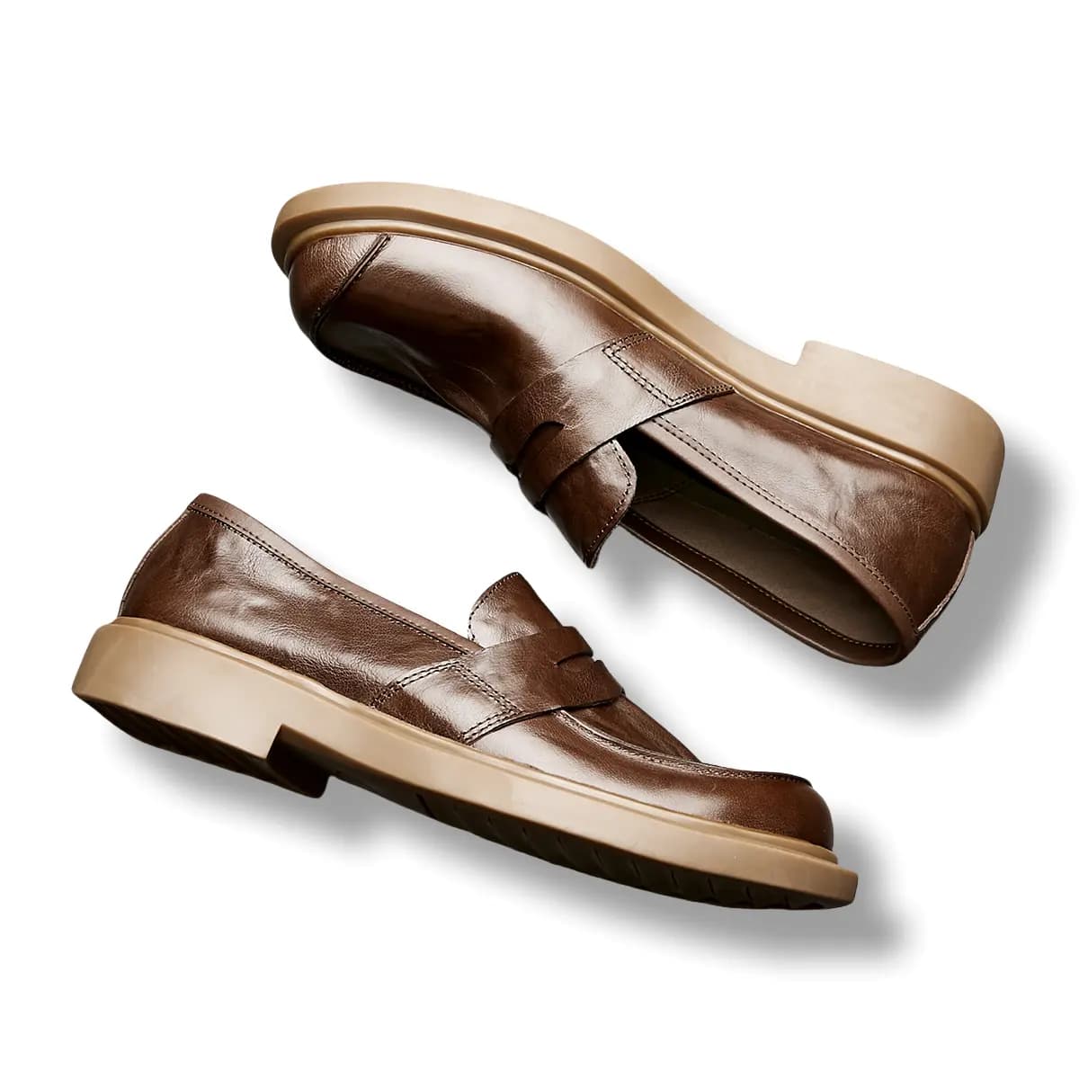 Brounvanm Top Layer Leather Fashion British Business Slip-On Casual Loafers Men's 4