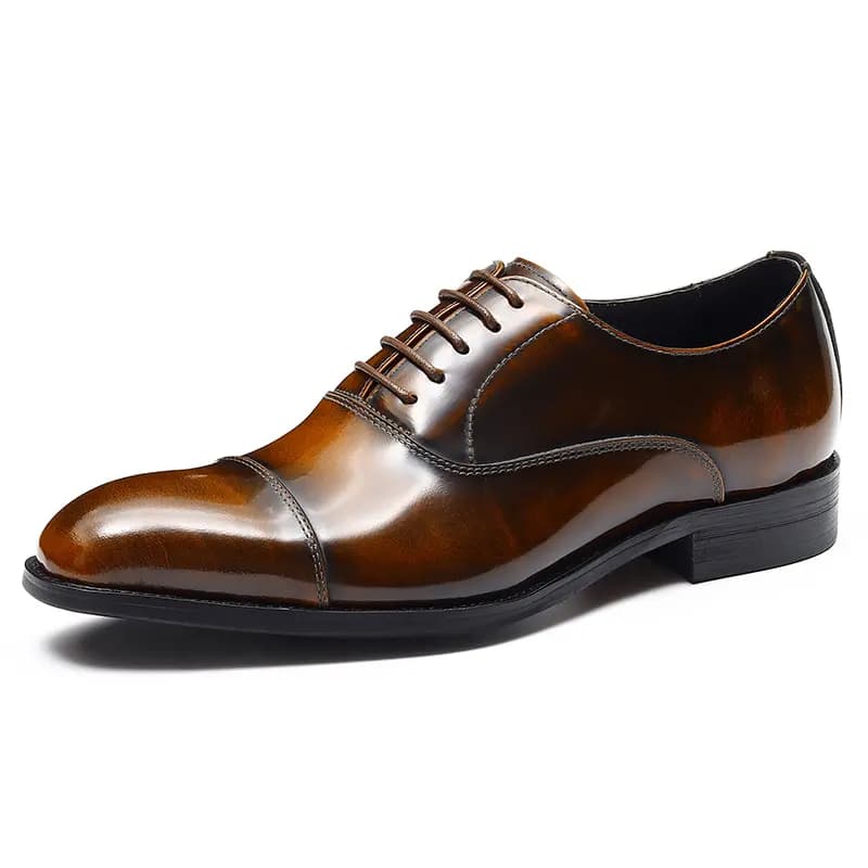 ASTON M.JAZZ Top Layer Leather Polished Handcrafted Business Dress Shoes Men's
