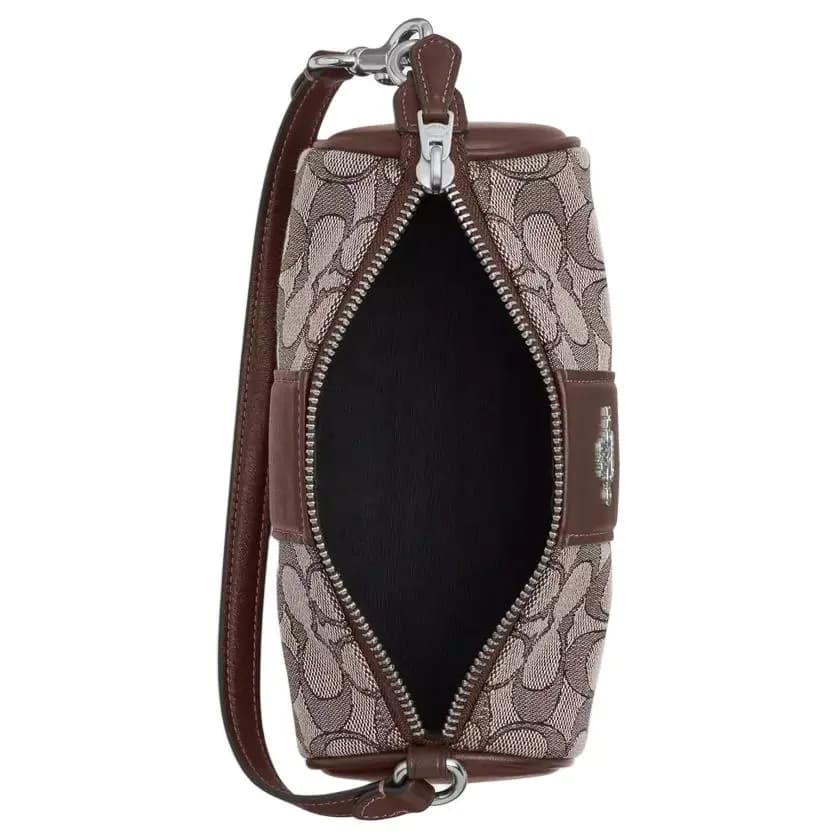 COACH Nolita Fabric With Leather Cylinder Bag One Shoulder Handbags Small Size Women's Dark Coffee 3