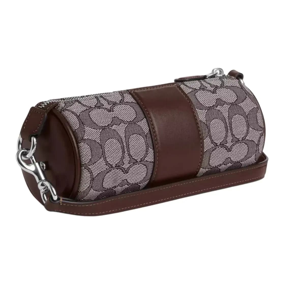 COACH Nolita Fabric With Leather Cylinder Bag One Shoulder Handbags Small Size Women's Dark Coffee 2