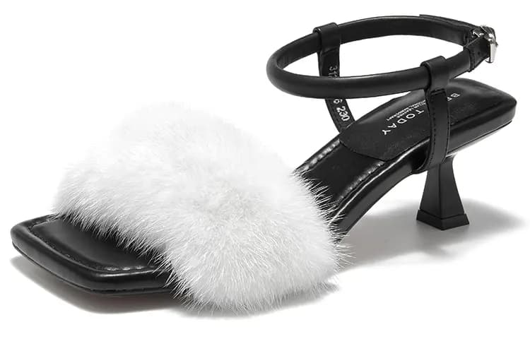 Beau Today Genuine Leather Comfortable Fashion Wear-Resistant Anti-Slip Height-Increasing Strap Sandals Women's 2