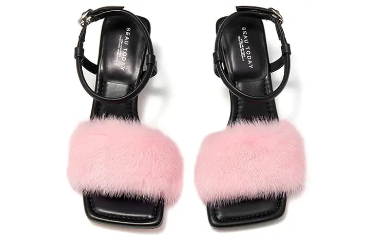 Beau Today Genuine Leather Comfortable Fashion Wear-Resistant Anti-Slip Height-Increasing Strap Sandals Women's 20