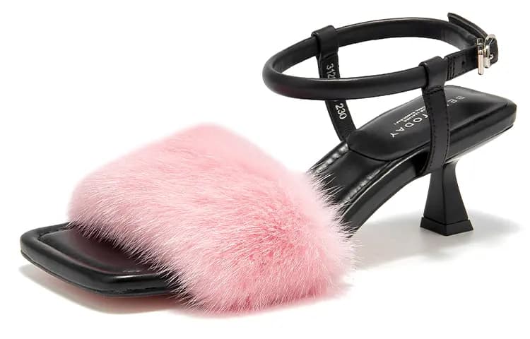 Beau Today Genuine Leather Comfortable Fashion Wear-Resistant Anti-Slip Height-Increasing Strap Sandals Women's 17