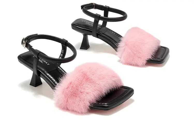 Beau Today Genuine Leather Comfortable Fashion Wear-Resistant Anti-Slip Height-Increasing Strap Sandals Women's 18