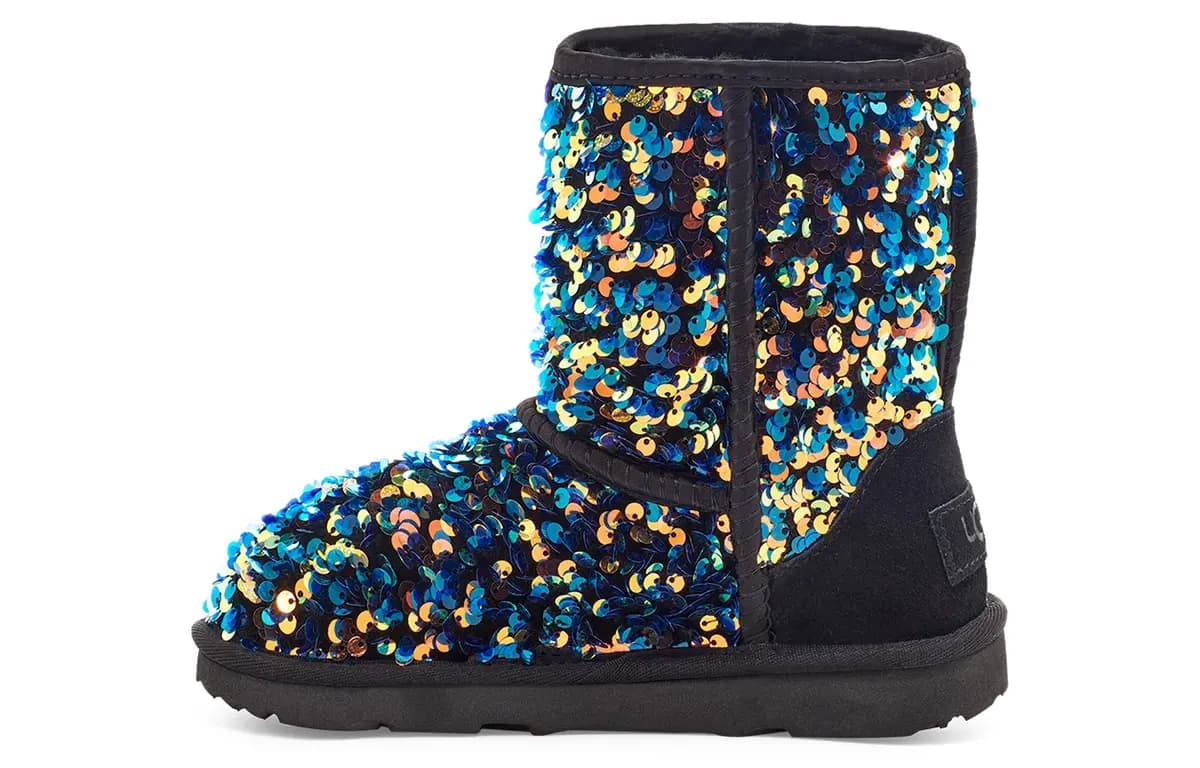 UGG Classic II Stellar Sequin Uşaq Çəkməsi Qara