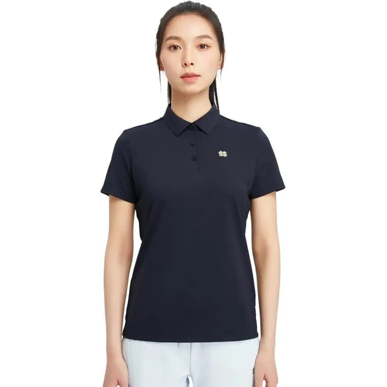 KOLON SPORT Solid Color Outdoor Casual Sports Moisture-Wicking Base Layer Short Sleeve Polo Shirt Women's