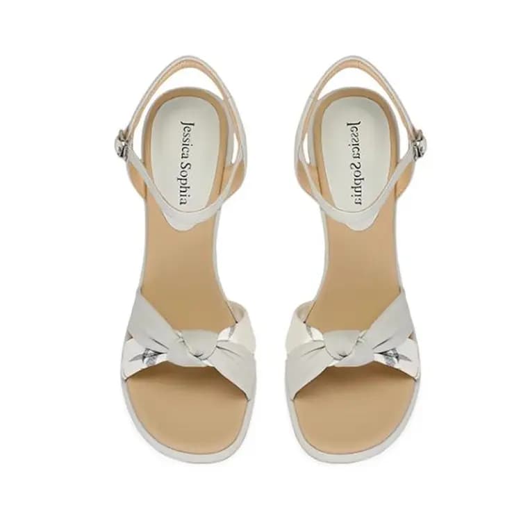 JESSICA SOPHIA Block Heel Round Toe Fairy Style One-Strap Sandals 3.5cm Women's 5