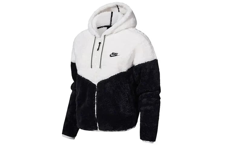 Nike Qısa Qadın Paltosu Qara/Ağ