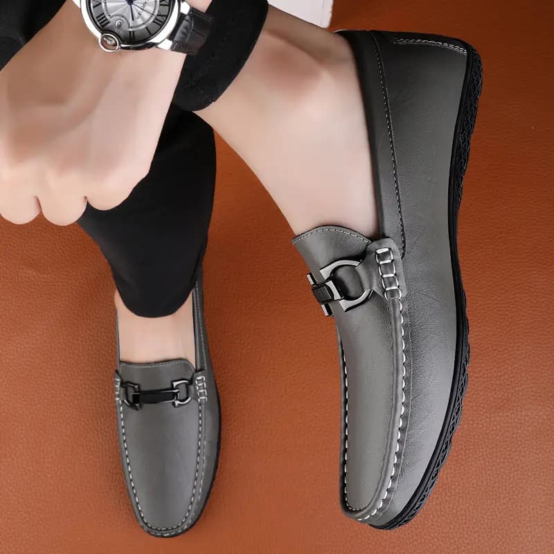 Bull Charm Split Leather Fashion Comfortable Moccasin Shoes Men's 10