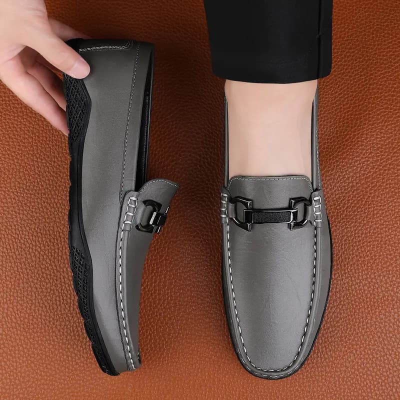 Bull Charm Split Leather Fashion Comfortable Moccasin Shoes Men's 12