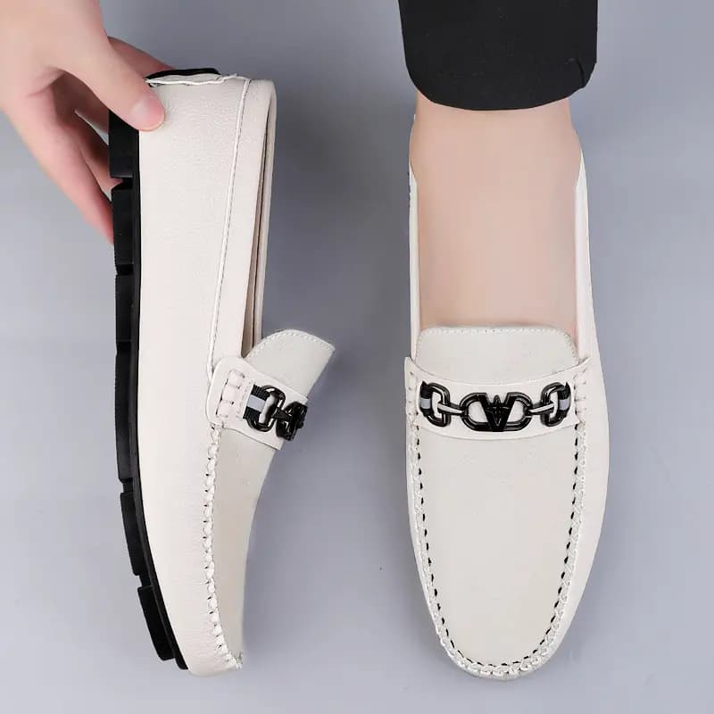 Bull Charm Split Leather Breathable Slip-On Casual Moccasin Shoes Men's 11